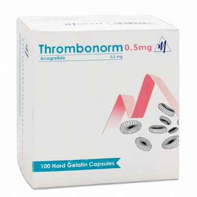 THROMBONORM 0.5 MG ( ANAGRELIDE ) 100 HARD GELATIN CAPSULES 